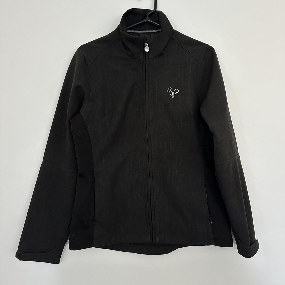 Rossignol‎ Softshell Jacket Womens Large Black Full Zip Rooster Logo Ski Outdoor